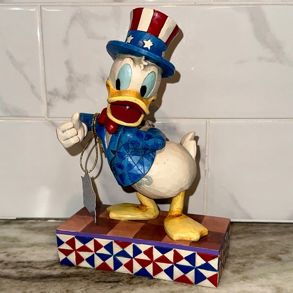 Jim Shore Disney PATRIOTIC DONALD DUCK Yankee Doodle Duck Figure 4th of July NEW - Picture 1 of 9